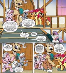 Size: 1397x1549 | Tagged: safe, idw, apple bloom, diamond tiara, mayor mare, prancy drew, scootaloo, silver spoon, sweetie belle, friends forever #16, g4, my little pony: friends forever, spoiler:comic, cutie mark crusaders