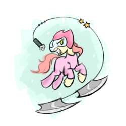 Size: 1000x1000 | Tagged: artist needed, safe, oc, oc only, oc:charmlette, earth pony, pony, cyoa:cutie clash, helmet, solo, weapon, whip