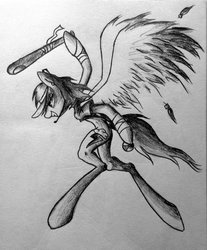 Size: 813x983 | Tagged: safe, artist:adetuddymax, rainbow dash, g4, crossover, female, monochrome, parody, rainbow scout, scout (tf2), solo, team fortress 2, traditional art