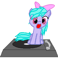 Size: 200x200 | Tagged: safe, artist:flittercrazh, flitter, g4, animated, female, record player, spinning, turntable, turntable pony