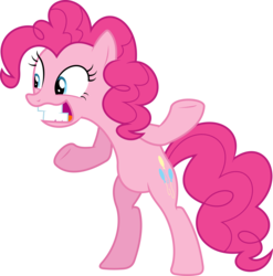 Size: 6000x6079 | Tagged: safe, artist:dasprid, pinkie pie, earth pony, pony, castle sweet castle, g4, absurd resolution, bipedal, female, simple background, solo, teeth, transparent background, vector