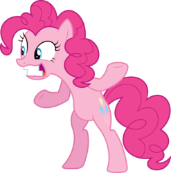 Size: 6000x6079 | Tagged: safe, artist:dasprid, pinkie pie, earth pony, pony, castle sweet castle, g4, my little pony: friendship is magic, absurd resolution, bipedal, female, simple background, solo, teeth, transparent background, vector