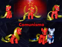 Size: 960x720 | Tagged: safe, artist:soulren, oc, oc only, oc:comunismo, oc:libertad, brushable, cold war unicorns, communism, customized toy, irl, must crush capitalism, photo, soviet union, toy, united states