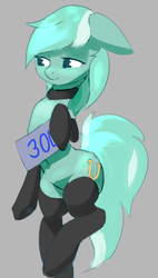 Size: 1092x1920 | Tagged: safe, artist:qweeli, lyra heartstrings, earth pony, pony, semi-anthro, g4, belly button, bipedal, clothes, female, missing horn, socks, solo