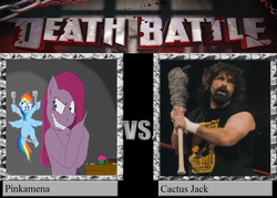 Size: 1008x720 | Tagged: safe, pinkie pie, g4, cactus jack, death battle, ecw, exploitable meme, meme, pinkamena diane pie, wwe, wwf