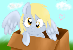 Size: 1169x811 | Tagged: safe, artist:wrath-marionphauna, derpy hooves, pegasus, pony, g4, box, female, mare, solo