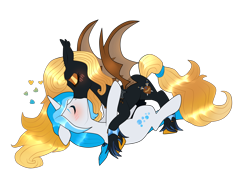 Size: 2592x1944 | Tagged: safe, artist:kaikururu, oc, oc only, oc:bubble lee, oc:gent lee, oc:regina liliac, bat pony, pony, unicorn, bat pony oc, bat wings, blushing, bracelet, female, heart, horn, kissing, lying down, male, on back, rule 63, shipping, simple background, straight, transparent background, unicorn oc, wings