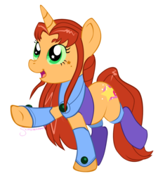 Size: 1063x1129 | Tagged: safe, artist:skittledeedoo, pony, dc comics, ponified, solo, starfire, teen titans