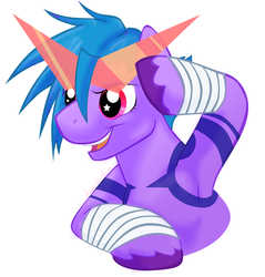 Size: 1144x1199 | Tagged: safe, artist:skittledeedoo, pony, kamina, kamina sunglasses, ponified, solo, tengen toppa gurren lagann