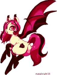 Size: 262x345 | Tagged: safe, artist:mataknight, oc, oc only, oc:arrhythmia, bat pony, pony, butt, clothes, color palette challenge, limited palette, pixel art, plot, simple background, socks, solo, thigh highs, transparent background