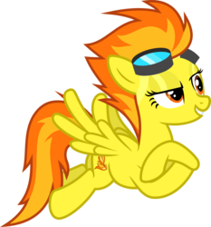 Size: 1089x1169 | Tagged: safe, artist:punzil504, spitfire, pegasus, pony, g4, crossed hooves, female, flying, goggles, show accurate, simple background, solo, transparent background, vector