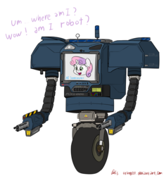Size: 1867x2000 | Tagged: safe, artist:orang111, sweetie belle, robot, g4, fallout, fallout: new vegas, securitron, sweetie bot