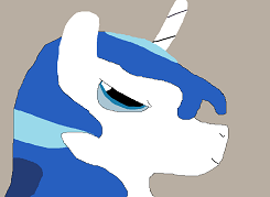 Size: 245x179 | Tagged: safe, artist:flawless, shining armor, pony, g4, angry, evil, male, quality, smiling, solo, toilet paper roll horn