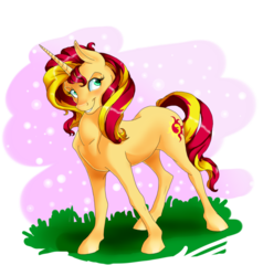 Size: 800x840 | Tagged: safe, artist:fire-topaz, artist:skybounddeos, sunset shimmer, pony, unicorn, g4, colored, female, solo