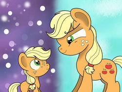 Size: 1024x768 | Tagged: safe, artist:theartistsora, applejack, g4, female, filly, self ponidox, solo