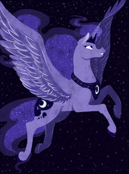 Size: 900x1213 | Tagged: safe, artist:random-gal, princess luna, g4, female, flying, solo