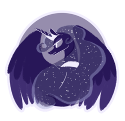 Size: 1024x989 | Tagged: safe, artist:random-gal, princess luna, g4, female, moon, simple background, solo, spread wings, transparent background