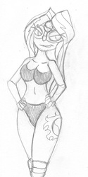 Size: 301x600 | Tagged: safe, artist:rdk, sunset shimmer, equestria girls, g4, female, monochrome, solo, traditional art, wrestling