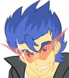 Size: 597x679 | Tagged: safe, flash sentry, equestria girls, g4, badass, exploitable meme, flash sentry savior of the universe, kamina, kamina sunglasses, meme, tengen toppa gurren lagann