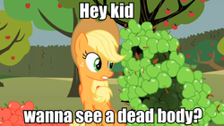 Size: 959x539 | Tagged: safe, applejack, g4, apple, hellsing ultimate abridged, image macro, meme, team four star