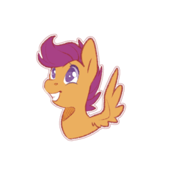 Size: 689x689 | Tagged: safe, artist:sinclair2013, scootaloo, pegasus, pony, g4, bust, female, filly, foal, grin, simple background, smiling, solo, transparent background