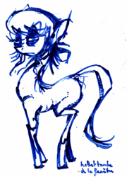 Size: 2125x2953 | Tagged: safe, artist:le chat tombe de la fenêtre, oc, oc only, oc:amber rose (thingpone), oc:thingpone, high res, monochrome, solo, starvation, traditional art, weak, whiteboard