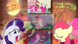 Size: 1489x836 | Tagged: safe, artist:php26, apple bloom, applejack, cup cake, pinkie pie, rarity, g4, drums, gorillaz, mashup, musical instrument, on melancholy hill, the perfect stallion, youtube link, ytpmv