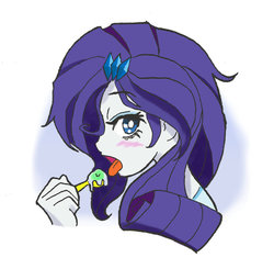 Size: 650x636 | Tagged: safe, artist:hirosi41, rarity, equestria girls, g4, lollipop, pixiv, tongue out