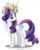 Size: 950x1200 | Tagged: safe, artist:tiffanymarsou, rarity, g4, concave belly, female, flower, hat, looking back, mare, signature, slender, smiling, solo, standing, tail bow, thin, turned head