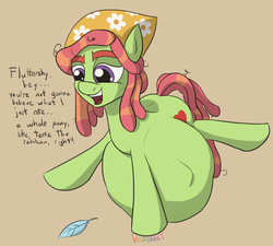 Size: 1152x1036 | Tagged: safe, artist:variant, tree hugger, earth pony, pony, g4, make new friends but keep discord, belly, big belly, feather, female, fetish, implied rainbow dash, mare, solo, vore