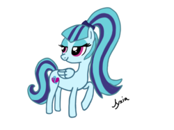 Size: 2592x1936 | Tagged: safe, artist:jyxia, sonata dusk, pegasus, pony, g4, bedroom eyes, female, ponified, simple background, solo, transparent background
