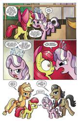 Size: 624x960 | Tagged: safe, idw, apple bloom, applejack, diamond tiara, filthy rich, earth pony, pony, g4, spoiler:comic, spoiler:comic30, angry, female, filly, foal, male, mare, preview, stallion
