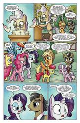 Size: 624x960 | Tagged: safe, idw, apple bloom, applejack, diamond tiara, filthy rich, fluttershy, mayor mare, pinkie pie, rainbow dash, rarity, earth pony, pony, g4, spoiler:comic, spoiler:comic30, female, male, mare, misspelling, preview, stallion
