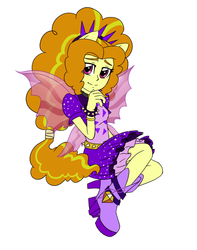 Size: 682x865 | Tagged: safe, artist:catlover1672, adagio dazzle, equestria girls, g4, my little pony equestria girls: rainbow rocks, adoragio, cute, female, fin wings, ponied up, simple background, solo, white background