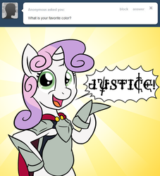Size: 770x847 | Tagged: safe, artist:ask-sweetie-knight, sweetie belle, pony, g4, armor, bipedal, female, solo, tumblr