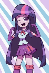 Size: 853x1280 | Tagged: safe, artist:darkberryart, twilight sparkle, equestria girls, g4, clothes, cosplay, female, me!me!me!, solo, twilight sparkle (alicorn)