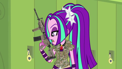 Size: 1280x720 | Tagged: safe, edit, aria blaze, equestria girls, g4, /k/, ar-15, gun, multicam, operator, rifle, tacticool, trigger discipline