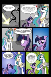 Size: 728x1098 | Tagged: safe, artist:leon-z, princess celestia, twilight sparkle, alicorn, pony, comic:returns endings & beginnings, g4, comic, female, mare, torch, twilight sparkle (alicorn)