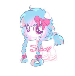 Size: 537x542 | Tagged: safe, artist:shoospectrum, oc, oc only, adoptable, bow, female, filly, hair bow, solo