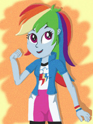 Size: 500x666 | Tagged: safe, artist:raricane, rainbow dash, equestria girls, g4, female, solo