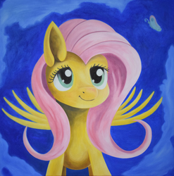 Size: 3683x3722 | Tagged: safe, artist:gusteaureeze, artist:wreck-itralph, fluttershy, g4, female, high res, oil painting, painting, solo, traditional art
