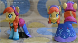 Size: 800x440 | Tagged: safe, artist:antych, pony, anna, brushable, customized toy, frozen (movie), irl, photo, ponified, solo, toy