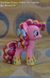 Size: 800x1238 | Tagged: safe, artist:antych, pinkie pie, g4, brushable, customized toy, irl, photo, rainbow power, solo, toy