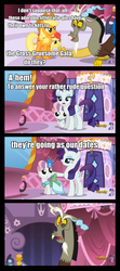 Size: 676x1527 | Tagged: safe, edit, edited screencap, screencap, apple bloom, applejack, discord, rarity, sweetie belle, g4, make new friends but keep discord, carousel boutique, comic, implied incest, screencap comic