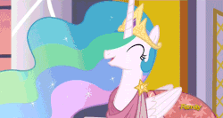Size: 764x407 | Tagged: safe, screencap, princess celestia, twilight sparkle, alicorn, pony, g4, make new friends but keep discord, animated, blinking, clothes, confused, cute, cutelestia, dress, excited, eye contact, eyes closed, female, frown, gala dress, looking at each other, mare, open mouth, pushing, raised hoof, smiling, spread wings, talking, trollestia, twilight sparkle (alicorn), wide eyes, wing hands