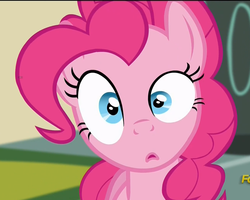 Size: 1297x1036 | Tagged: safe, screencap, pinkie pie, g4, make new friends but keep discord, breaking the fourth wall, cropped, faic, female, he wants all of the cakes, reaction image, solo