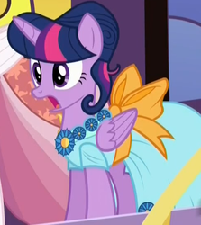 Size: 487x547 | Tagged: safe, screencap, twilight sparkle, alicorn, pony, g4, make new friends but keep discord, clothes, cropped, dress, female, gala dress, mare, princess, solo, twilight sparkle (alicorn)