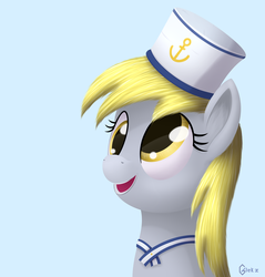 Size: 1280x1339 | Tagged: safe, artist:galekz, derpy hooves, pegasus, pony, g4, female, hat, mare, solo