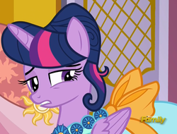 Size: 1281x971 | Tagged: safe, screencap, twilight sparkle, alicorn, pony, g4, make new friends but keep discord, season 5, alternate hairstyle, beautiful, clothes, cropped, dress, female, folded wings, gala dress, mare, princess, solo, twilight sparkle (alicorn), wings