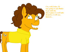 Size: 1708x1374 | Tagged: safe, artist:livvyloulou, cheese sandwich, g4, make new friends but keep discord, clothes, crazy face, derp, faic, i didn't listen, image macro, shirt, smiling